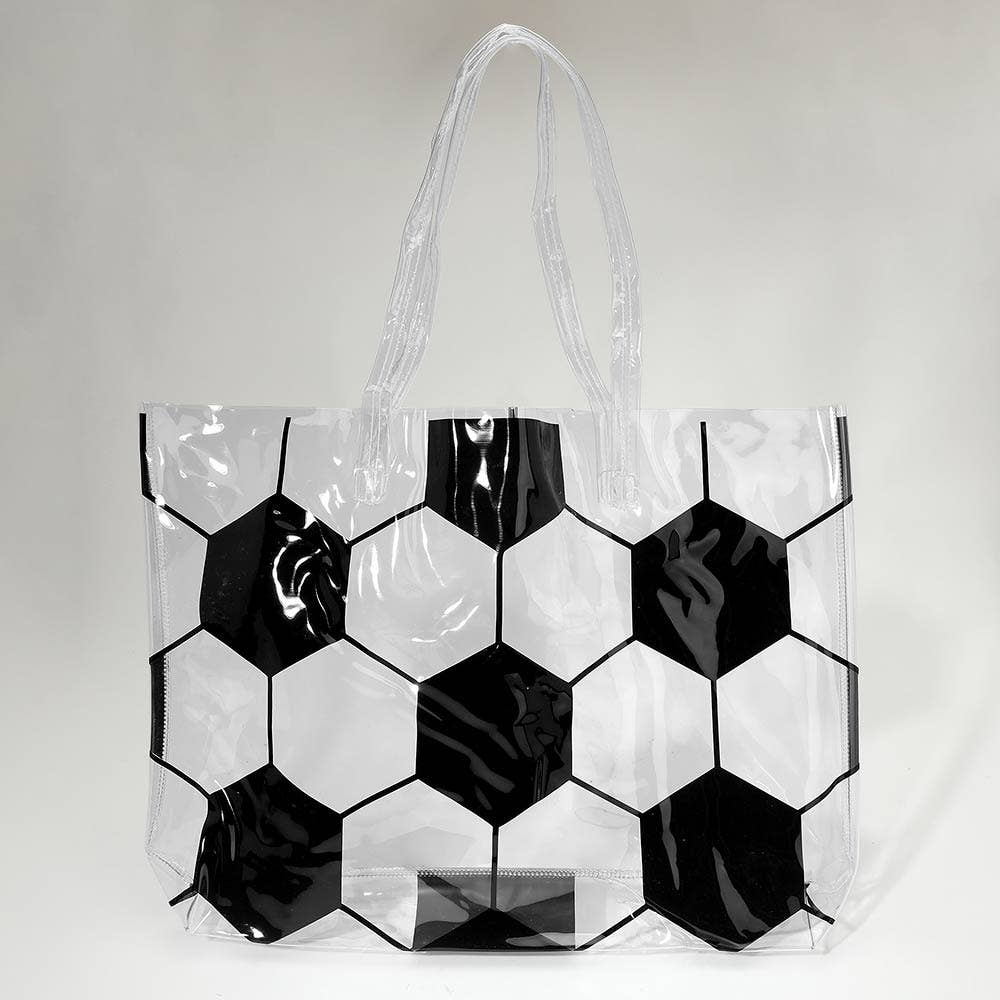 12PCS - Transparent Clear Soccer Shoulder Tote Bags