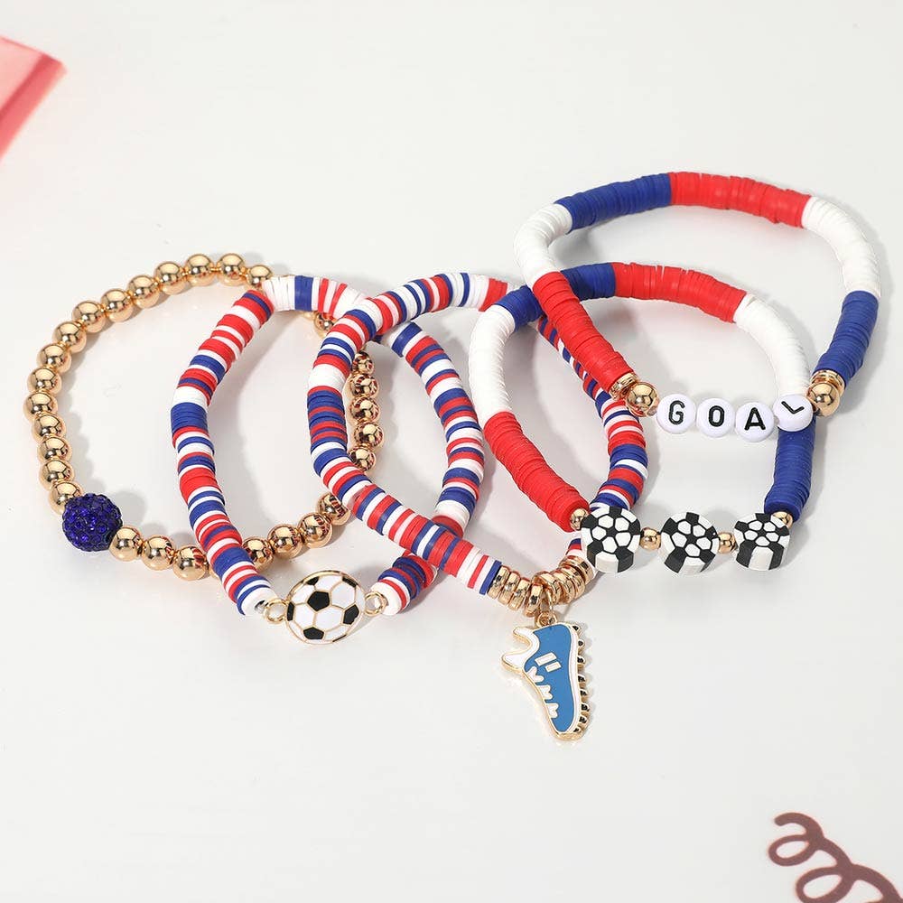 France Beaded Stretch Multi Layered Bracelets
