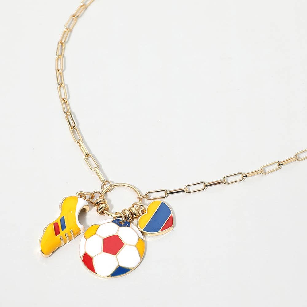 Vamos Colombia 🇨🇴 Charm Pendant Chain Necklace