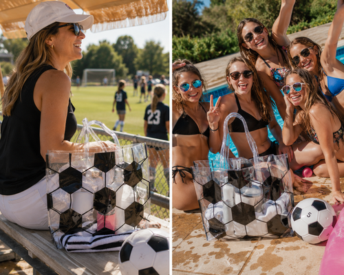 12PCS - Transparent Clear Soccer Shoulder Tote Bags