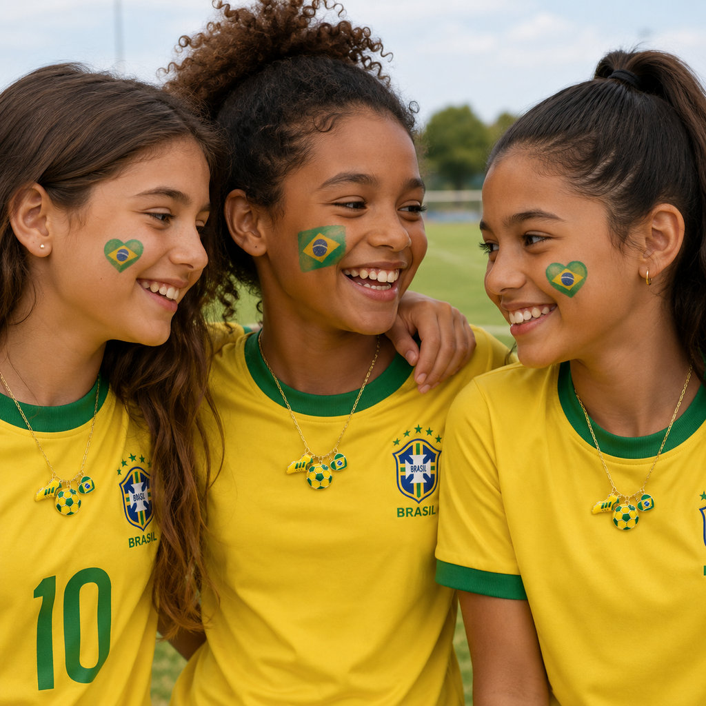 Vai Brasil 🇧🇷 Charm Pendant Chain Necklace