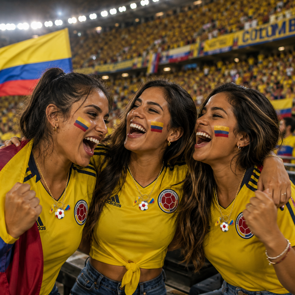 Vamos Colombia 🇨🇴 Charm Pendant Chain Necklace