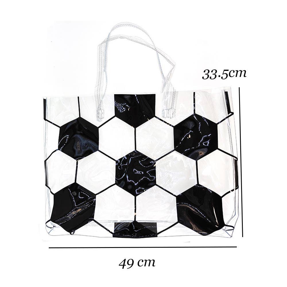12PCS - Transparent Clear Soccer Shoulder Tote Bags