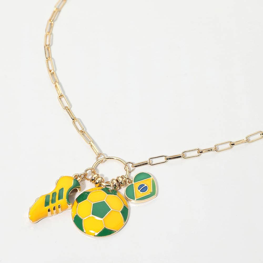 Vai Brasil 🇧🇷 Charm Pendant Chain Necklace