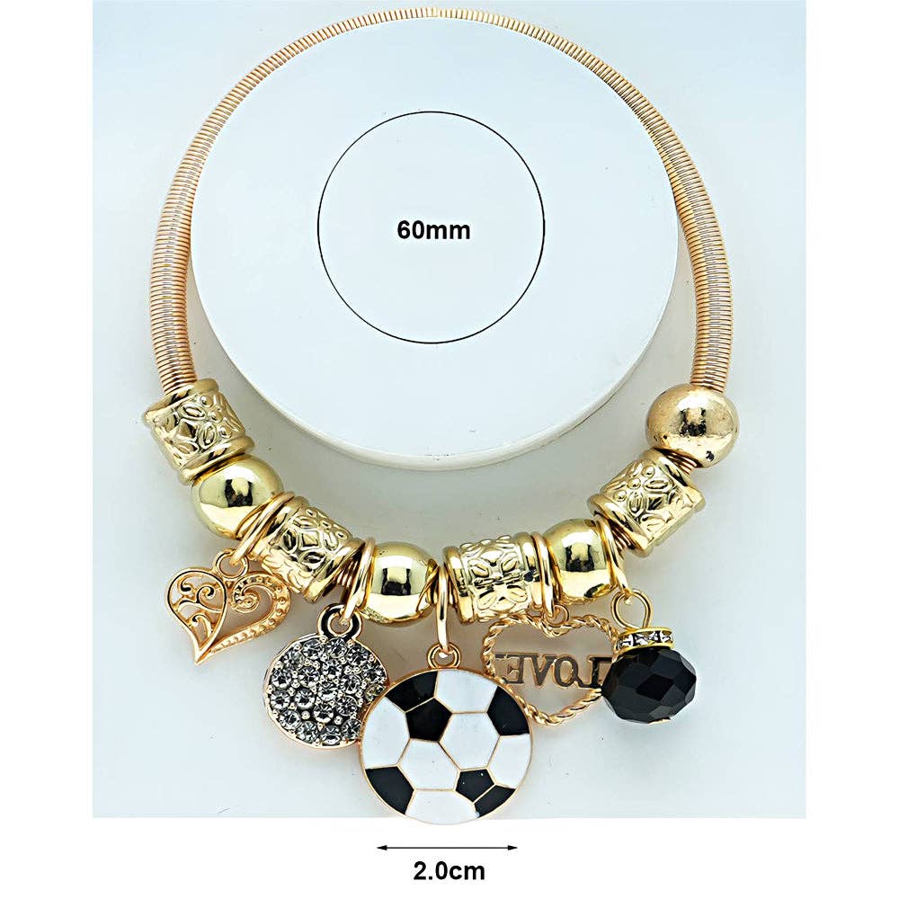Soccer Charm Bracelet Gold