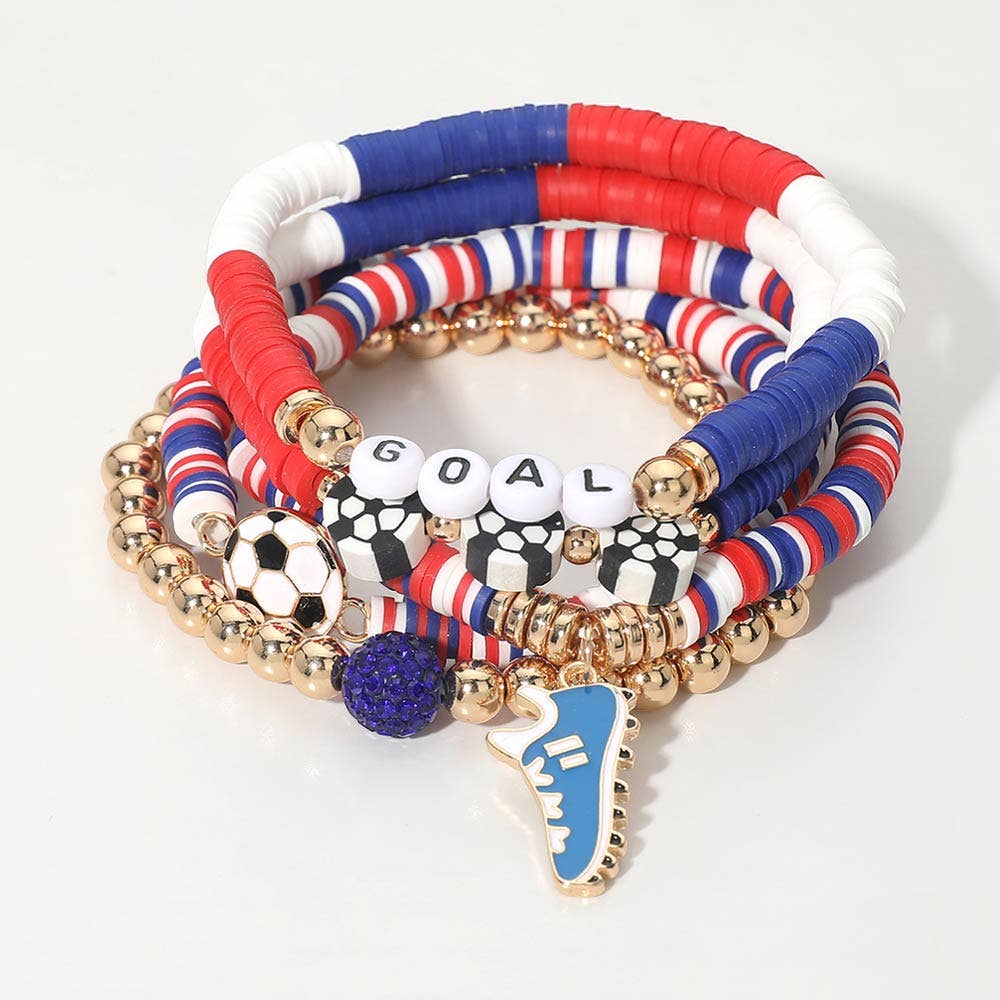 France Beaded Stretch Multi Layered Bracelets