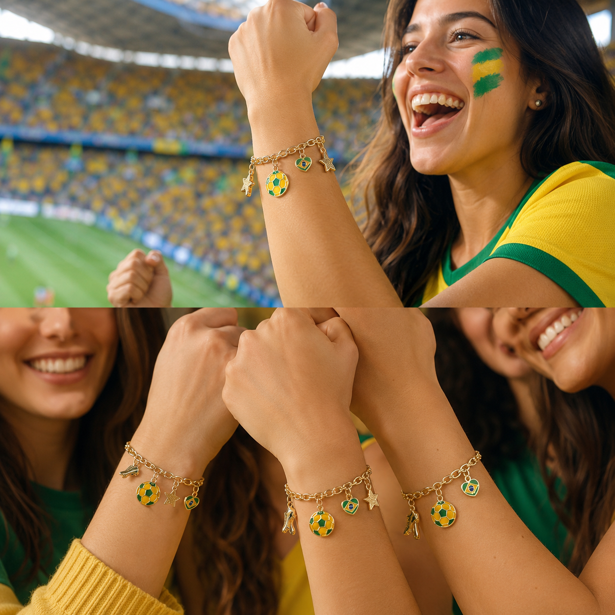FIFA World Cup Vai Brasil Charm Bracelet 🇧🇷